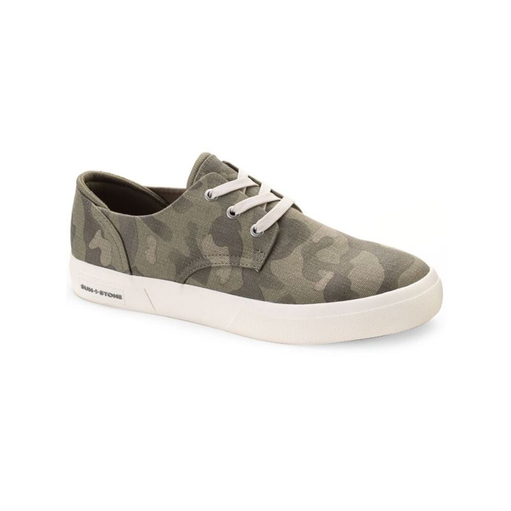 SUN STONE Womens Green Logo Kiva Round Toe Platform Athletic Sneakers Shoes 10 M